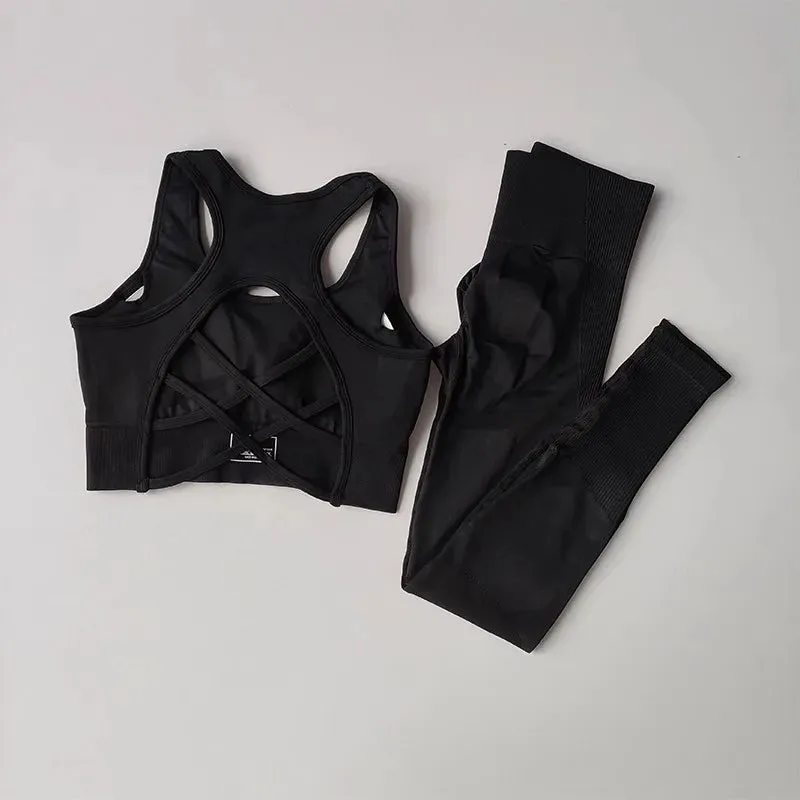 Women's tracksuit Fitness Yoga Sets Sportswear Workout Sports Bra High Waist Leggings Gym Clothing Seamless Sports Suits